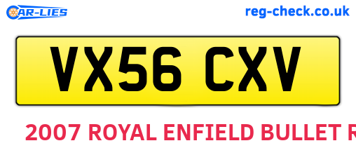 VX56CXV are the vehicle registration plates.