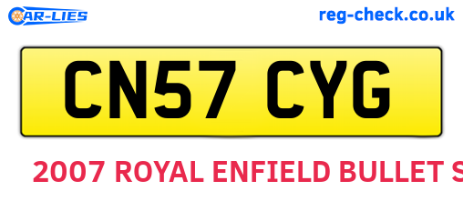CN57CYG are the vehicle registration plates.