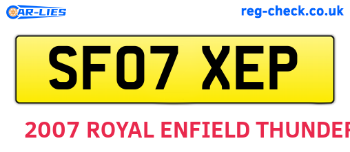 SF07XEP are the vehicle registration plates.