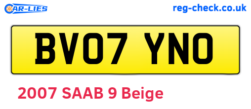 BV07YNO are the vehicle registration plates.