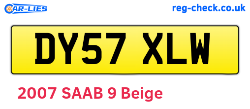 DY57XLW are the vehicle registration plates.