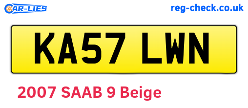KA57LWN are the vehicle registration plates.