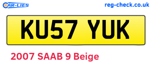 KU57YUK are the vehicle registration plates.