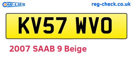 KV57WVO are the vehicle registration plates.
