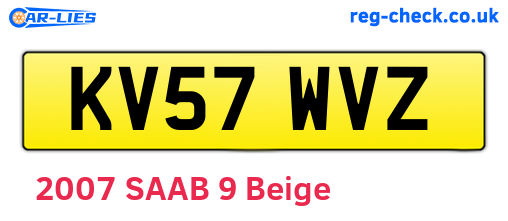 KV57WVZ are the vehicle registration plates.