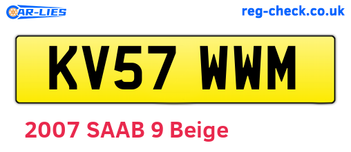 KV57WWM are the vehicle registration plates.