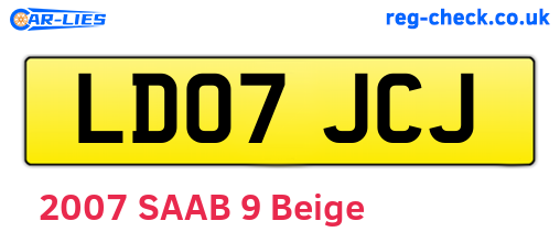 LD07JCJ are the vehicle registration plates.