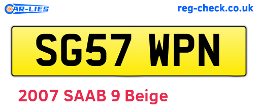 SG57WPN are the vehicle registration plates.