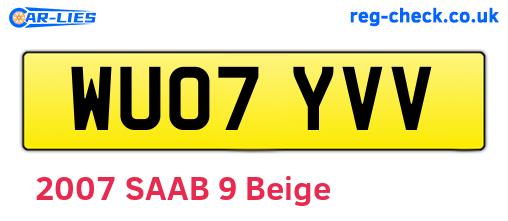 WU07YVV are the vehicle registration plates.