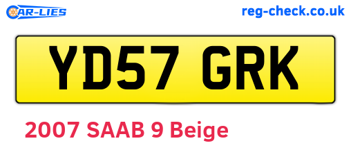 YD57GRK are the vehicle registration plates.