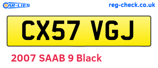 CX57VGJ are the vehicle registration plates.