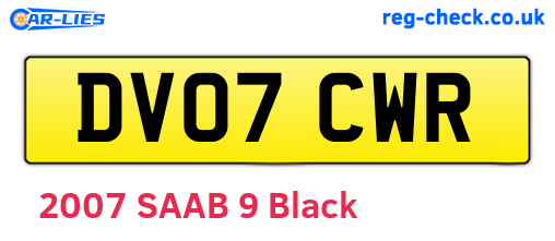 DV07CWR are the vehicle registration plates.