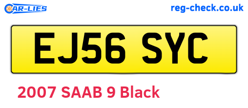 EJ56SYC are the vehicle registration plates.
