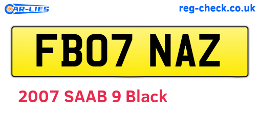 FB07NAZ are the vehicle registration plates.