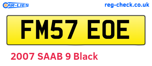 FM57EOE are the vehicle registration plates.