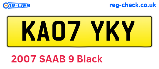 KA07YKY are the vehicle registration plates.