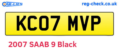 KC07MVP are the vehicle registration plates.