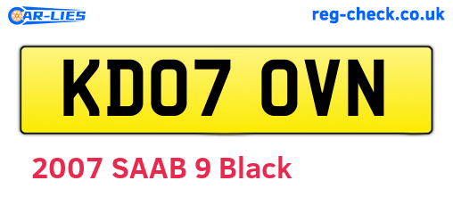 KD07OVN are the vehicle registration plates.