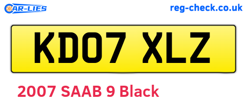 KD07XLZ are the vehicle registration plates.