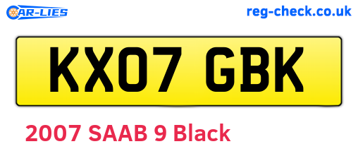 KX07GBK are the vehicle registration plates.