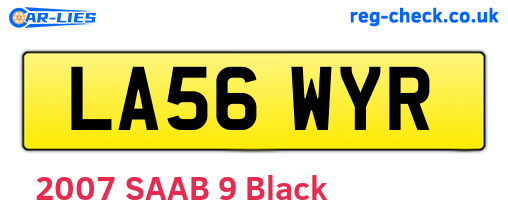 LA56WYR are the vehicle registration plates.