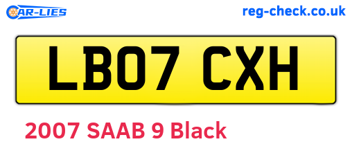 LB07CXH are the vehicle registration plates.