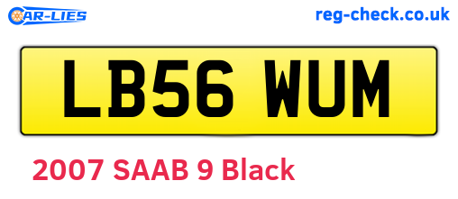 LB56WUM are the vehicle registration plates.