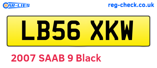 LB56XKW are the vehicle registration plates.