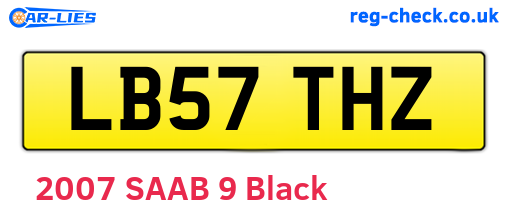 LB57THZ are the vehicle registration plates.