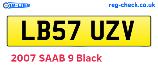 LB57UZV are the vehicle registration plates.