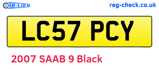 LC57PCY are the vehicle registration plates.