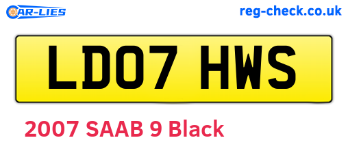 LD07HWS are the vehicle registration plates.