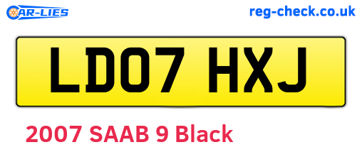 LD07HXJ are the vehicle registration plates.