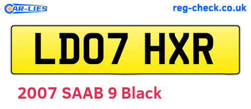 LD07HXR are the vehicle registration plates.