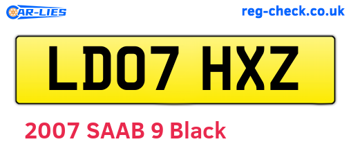 LD07HXZ are the vehicle registration plates.