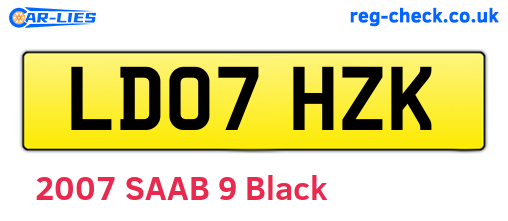 LD07HZK are the vehicle registration plates.