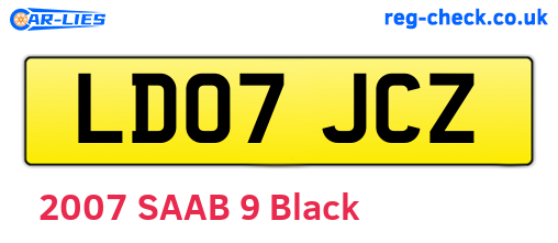 LD07JCZ are the vehicle registration plates.