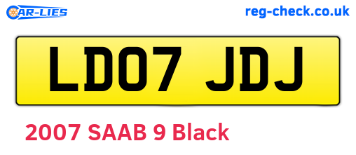 LD07JDJ are the vehicle registration plates.