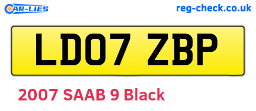 LD07ZBP are the vehicle registration plates.