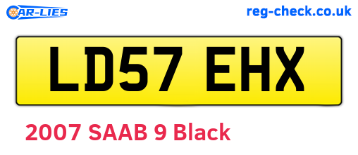 LD57EHX are the vehicle registration plates.