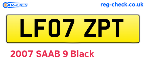 LF07ZPT are the vehicle registration plates.