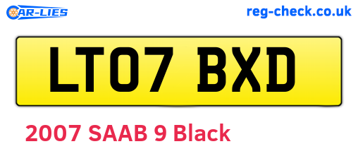 LT07BXD are the vehicle registration plates.