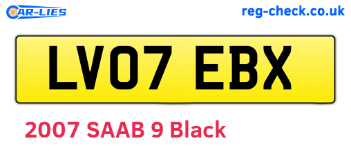 LV07EBX are the vehicle registration plates.