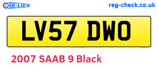 LV57DWO are the vehicle registration plates.