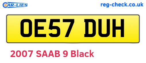 OE57DUH are the vehicle registration plates.