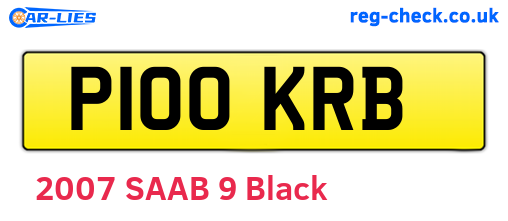 P100KRB are the vehicle registration plates.