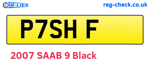 P7SHF are the vehicle registration plates.