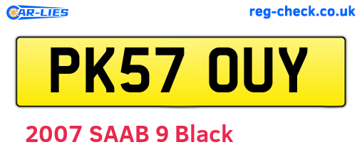PK57OUY are the vehicle registration plates.