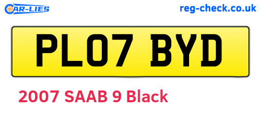 PL07BYD are the vehicle registration plates.