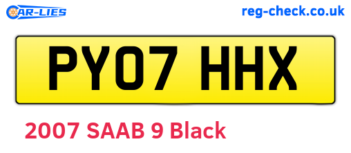 PY07HHX are the vehicle registration plates.